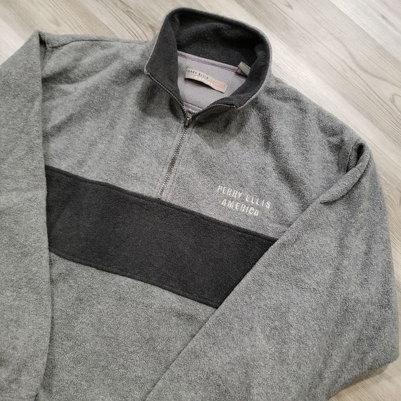 Perry Ellis America active sweater quarter zip pullover size medium men's - Picture 2 of 5